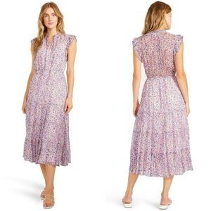 Bb Dakota Steve Madden Womens Blue and Pink Floral Canyon Moon Midi Dress Small